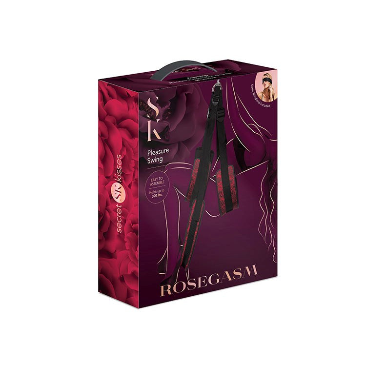 Secret Kisses ROSEGASM Pleasure Sex Swing Black/Red - Sex Swings And Slings