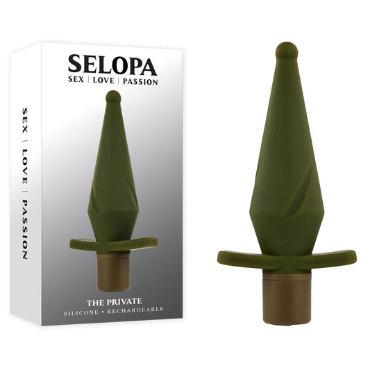 Selopa THE PRIVATE USB Rechargeable Vibrating Butt Plug Green