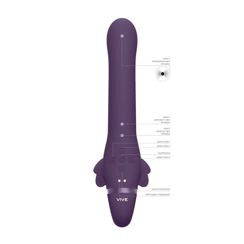 Vive SATU USB Rechargeable Strapless Strap On by Shots Toys - Strap On Sextoys