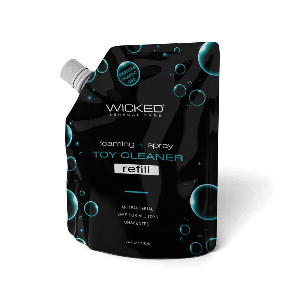 Wicked Foaming and Spray Unscented Antibacterial Toy Cleaner Refill 710ml Pouch - Adult Toy Cleaner