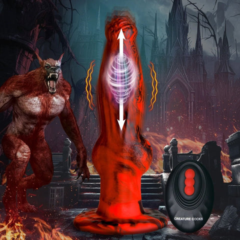 Creature Cocks Red Hell Wolf Thrusting Dildo by XR Brands - Vibrating Dildos