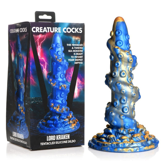 XR Brands Creature Cocks Lord Kraken Fantasy Tentacle Dildo Blue 21cm