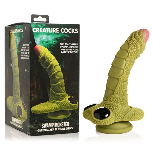 XR Brands Creature Cocks Swamp Monster Fantasy Dildo Green 23.9cm