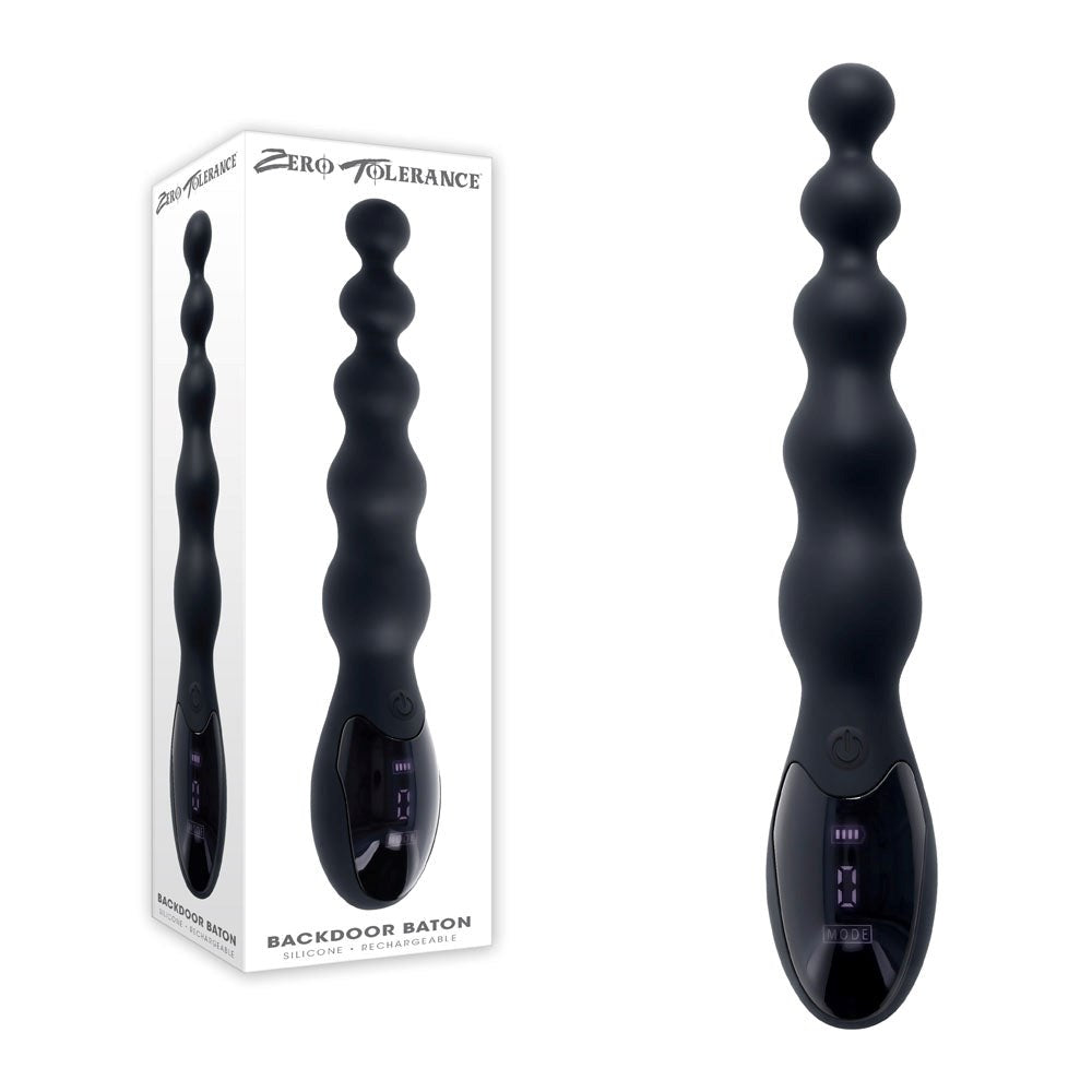 Zero Tolerance Backdoor Baton Vibrating Anal Bead Black - Anal Beads and Balls