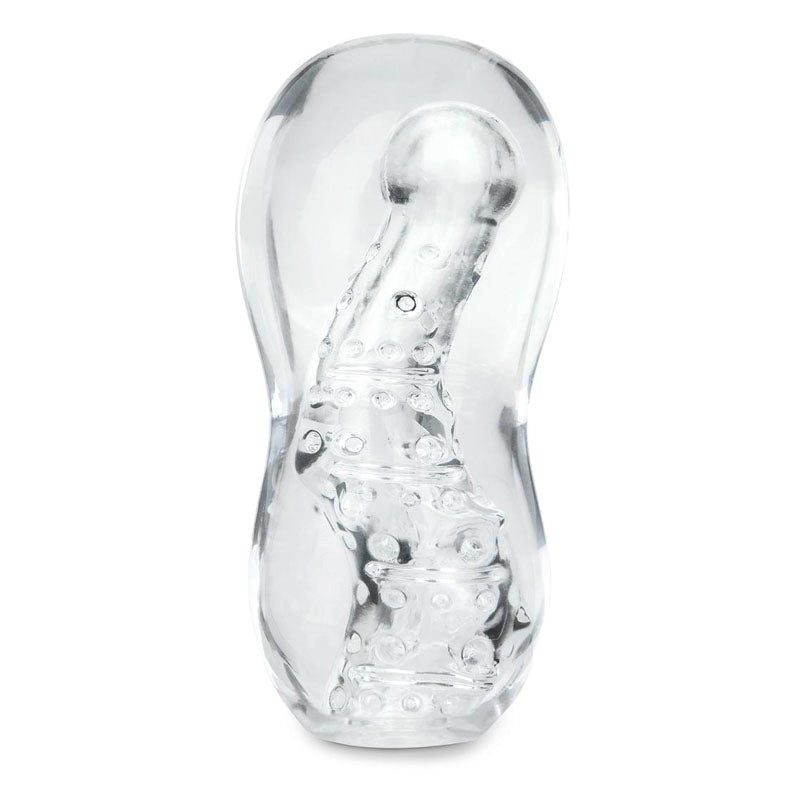 Zolo Gripz Wavy Squeezable Clear Flexible & Stretchy Stroker Masturbator - Masturbators and Strokers