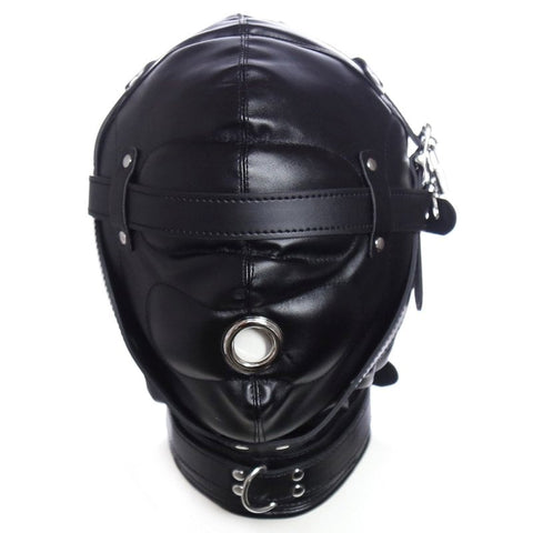 Blindfolded Bondage Hood With Mouth Hole by BDStyle - Bondage Hoods