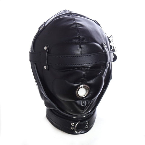 Blindfolded Bondage Hood With Mouth Hole by BDStyle - Bondage Hoods