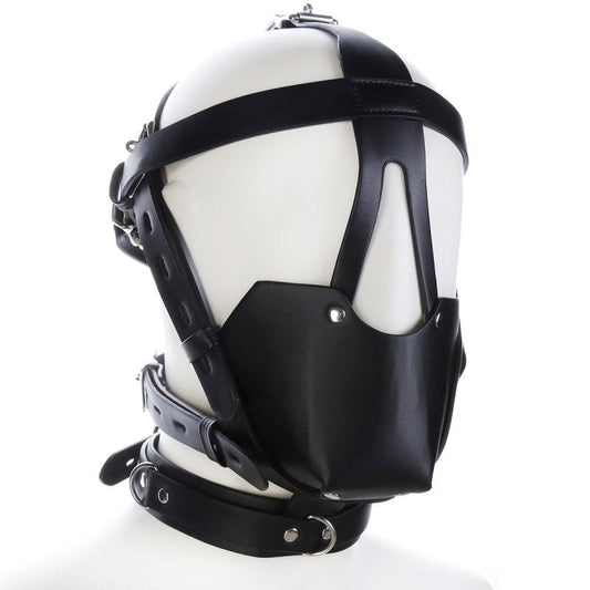 BDStyle Faux Leather Bondage Harness Hood