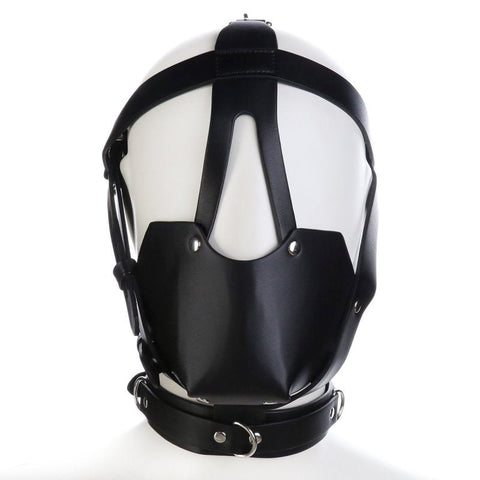 Faux Leather Bondage Harness Hood by BDStyle - Bondage Hoods