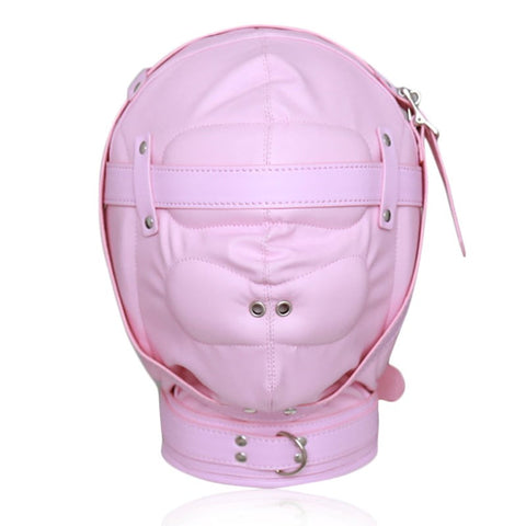 Total Sensory Deprivation Bondage Leather Bondage Hood - Bondage Hoods