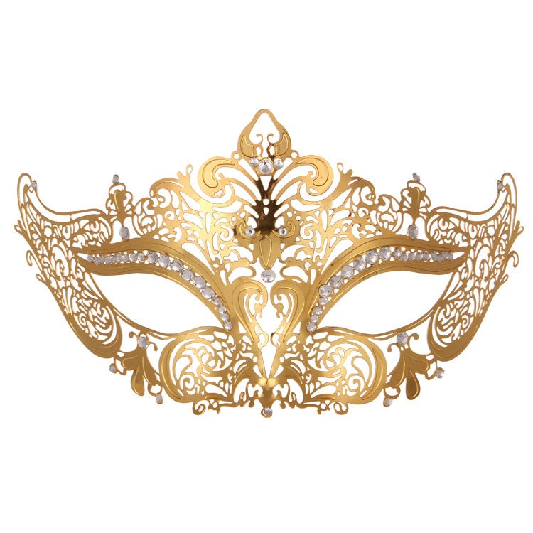 BDStyle Golden Diamante Metal Mask - Blindfolds And Masks