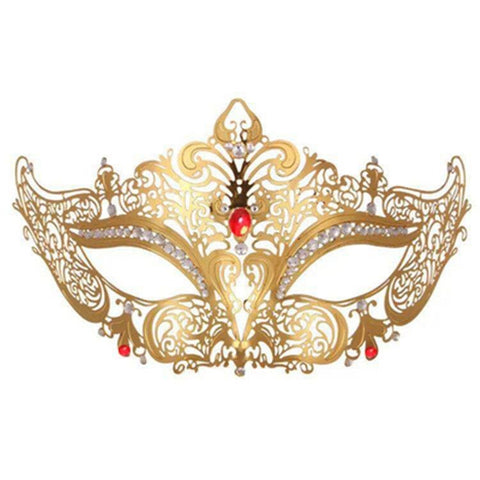 Golden Diamante Metal Mask Bondage Blindfold by BDStyle - Blindfolds And Masks