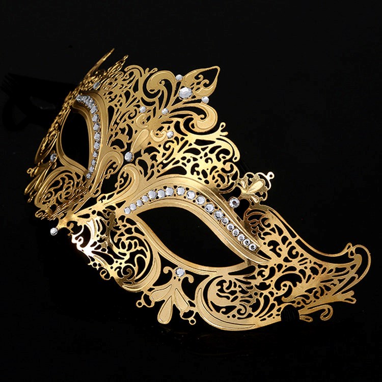 BDStyle Golden Diamante Metal Mask - Blindfolds And Masks
