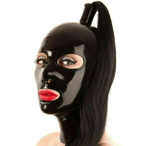 BDStyle Ponytail Bondage Mask Black by BDStyle - Blindfolds And Masks