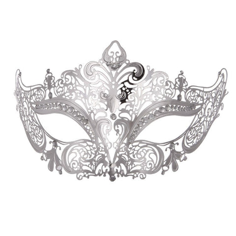 Silver Diamante Bondagge Metal Mask by BDStyle - Blindfolds And Masks