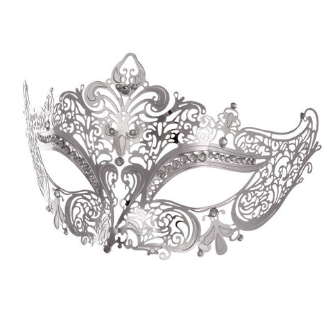 Silver Diamante Bondagge Metal Mask by BDStyle - Blindfolds And Masks
