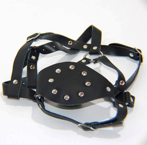 Leather Face Harness with Stuffer Gag by BDStyle - Bondage Gags and Bits