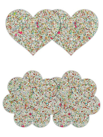 Pretty Pasties Heart and Flower Glow by NS Novelties - Breast and Nipple Toys