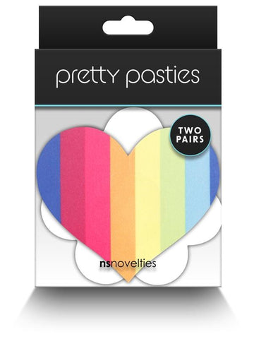 Pretty Pasties Pride Heart and Flower 2 Pair Nipple Toy - Breast and Nipple Toys