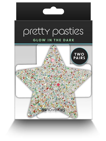 Pretty Pasties Star and Cross Glow by NS Novelties - Breast and Nipple Toys