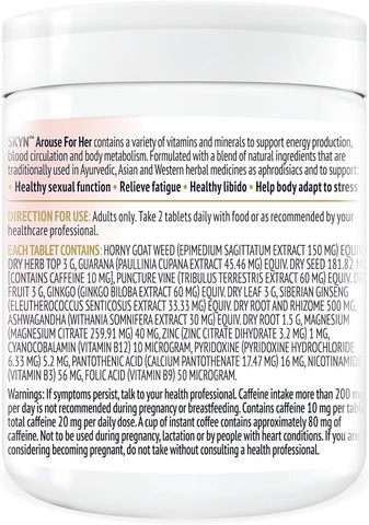 Arouse For Her Libido Supplements 60 Tablets Delay Spray - Delay and Excite Sprays