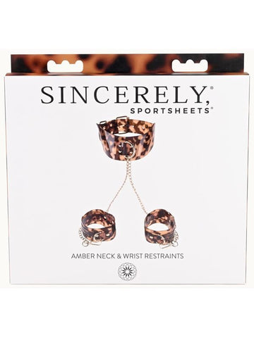 Neck and Wrist Restraint Amber by Sportsheets - Cuffs and Restraints