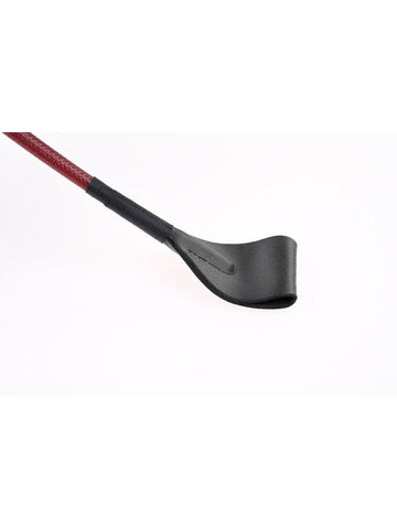 Saffron Leather Crop With Rubber Grip by Sportsheets - Whips And Crops