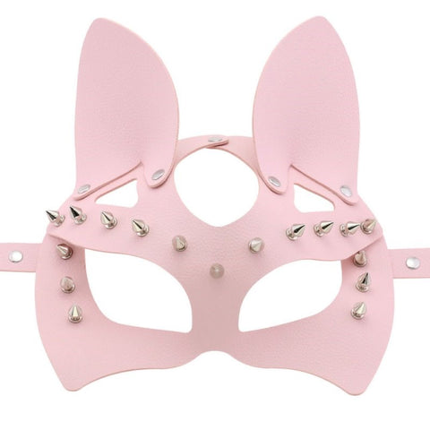 Faux Leather Rivet Spike Mask by BDStyle - Blindfolds And Masks
