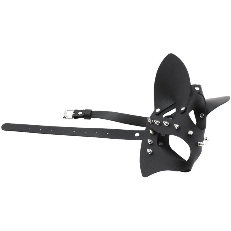BDStyle Faux Leather Rivet Spike Mask - Blindfolds And Masks