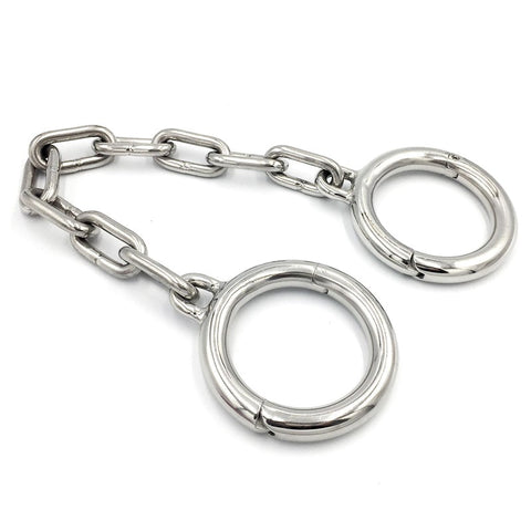 BDStyle Heavy Duty BDSM Play Metal Wrist Cuffs with Chain - Cuffs And Restraints