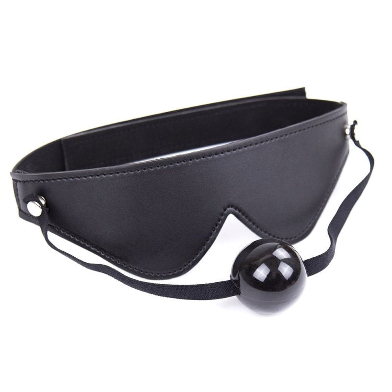 BDStyle Velcro Strap Blindfold With Ball Gag - Blindfolds And Masks
