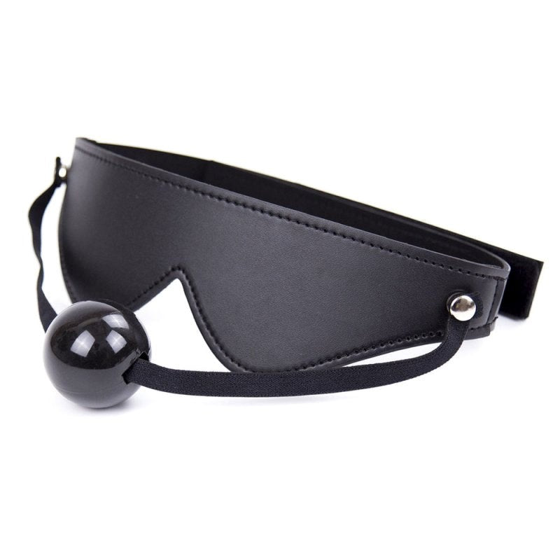 BDStyle Velcro Strap Blindfold With Ball Gag - Blindfolds And Masks