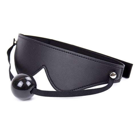 Velcro Strap Blindfold With Ball Gag by BDStyle - Blindfolds And Masks