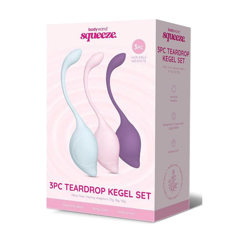 Bodywand Squeeze Teardrop Kegel Set Weighted Kegel Set 3pc - Love Eggs and Kegel Exercisers