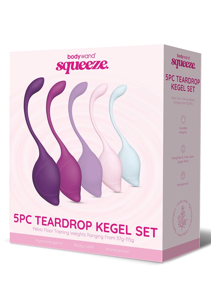 Bodywand Squeeze 5 Piece Teardrop Weighted Kegel Exerciser Set - Love Eggs and Kegel Exercisers