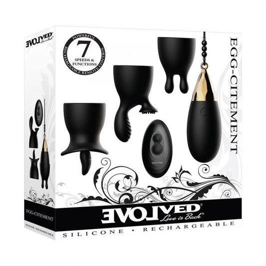 Evolved Egg Citment USB Rechargeable Love Egg with 3 Sleeves & Wireless Remote
