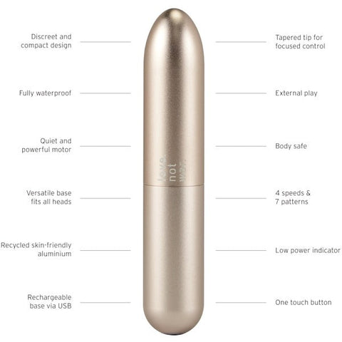 Maya Multi Function Bullet Vibrator by Love Not War - Bullet Vibrators