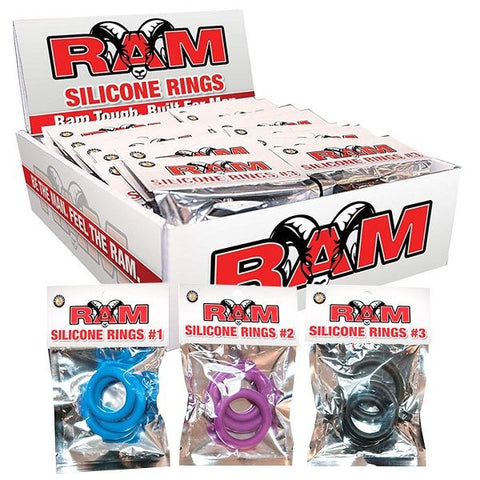 RAM 24 Silicone Rings Pop Box Cock Ring Set in & 3 Sizes - Cock Ring Sets