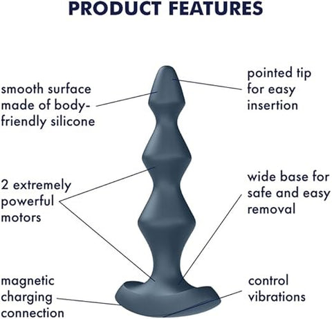 Lolli-Plug 1 Dark Vibrating Anal Beads by Satisfyer - Anal Beads and Balls