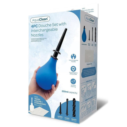 AquaClean Douche Set with Interchangeable Nozzles Capacity - Enemas and Douches