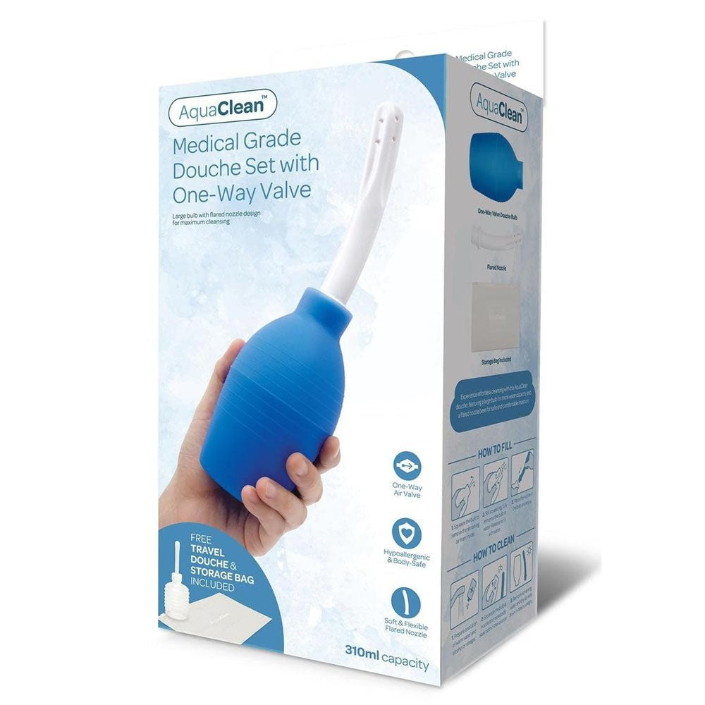 Xgen Products AquaClean Medical Grade Anal Cleansing Douche Set with 1 Way Valve - Enemas and Douches