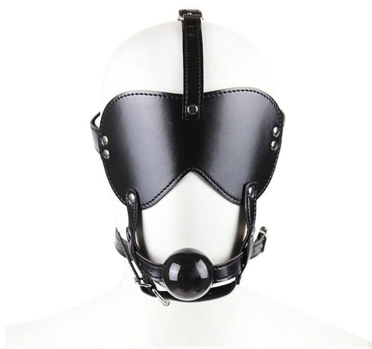 Head Harness Blindfold & Ball Gag Heavy