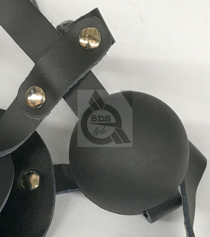 Head Harness Blindfold & Ball Gag Heavy by BDStyle - Bondage Gags and Bits