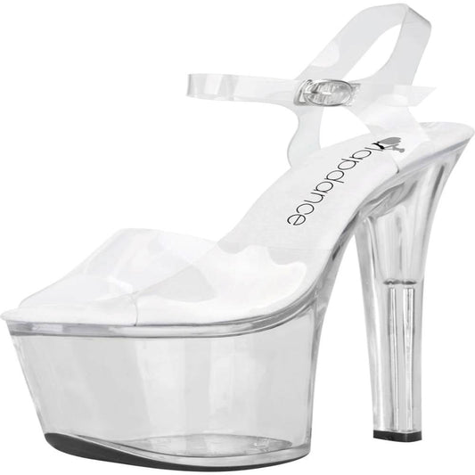 Lapdance Clear Platform Sandal With Quick Release Strap 7 inches Heel
