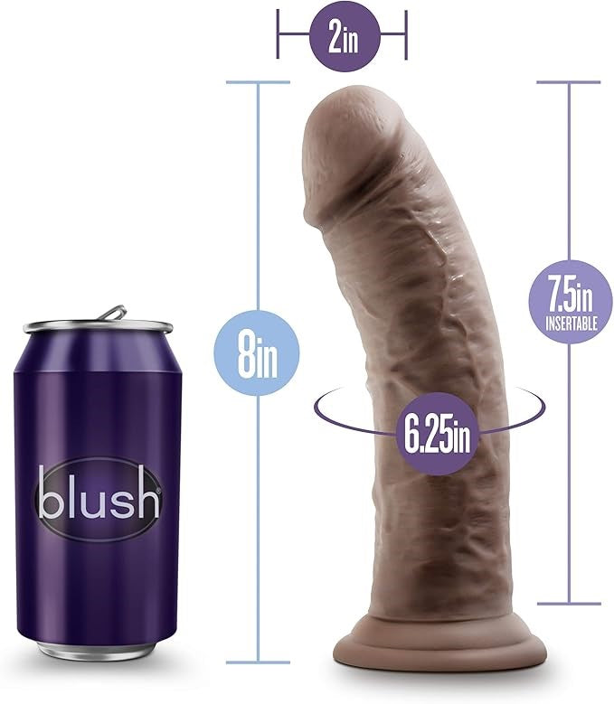 Au Naturel Realistic Dildo with Suction Cup Vanilla 8 inch - Realistic Dildos