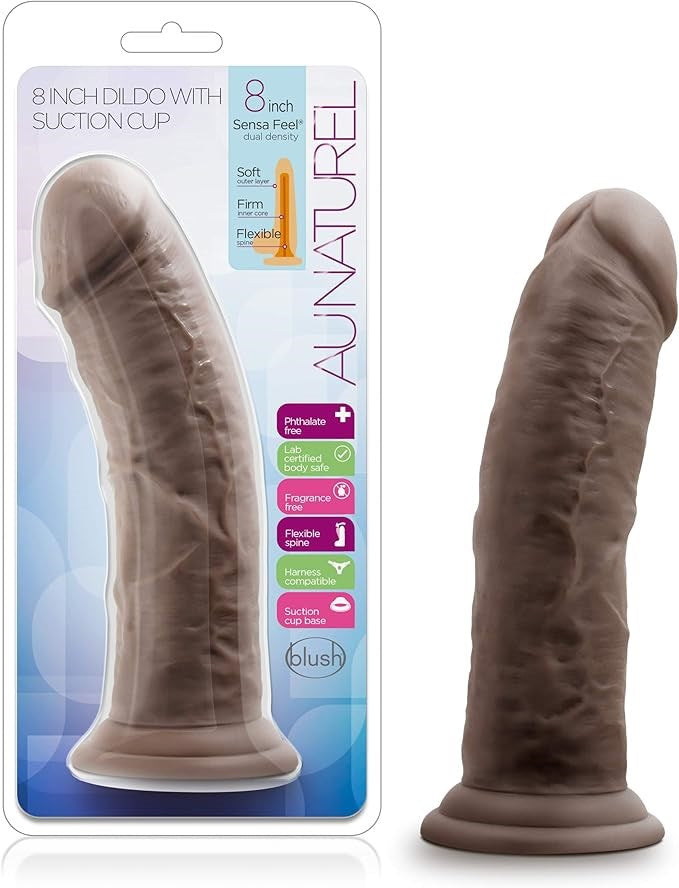 Au Naturel Realistic Dildo with Suction Cup Vanilla 8 inch - Realistic Dildos