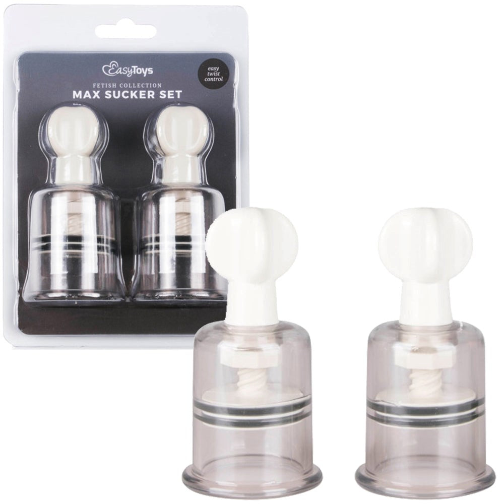Easy Toys Fetish Collection Nipple and Clit Suckers Large 2 Piece - Nipple and Clit Clamps