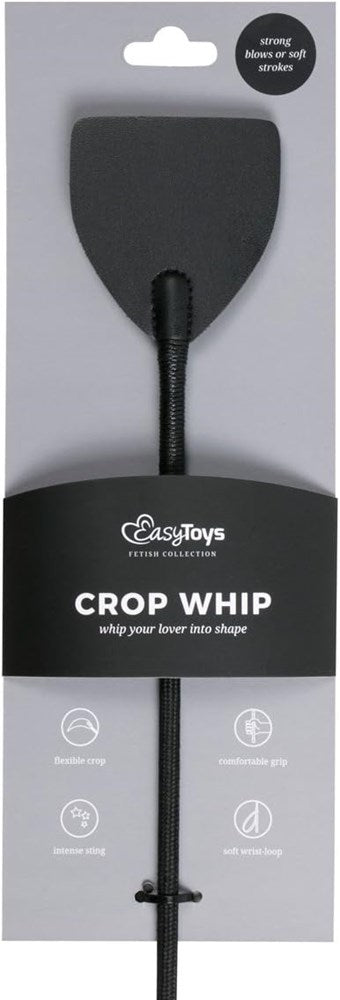 Easy Toys Fetish Collection Wide Crop Bondage Whip Black - Whips And Crops
