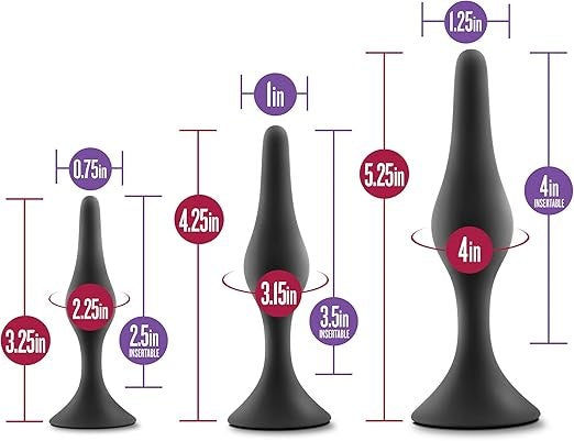 Luxe Beginner Butt Plug Kit Black - Butt Plugs