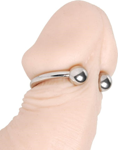 Master Series Pressure Point Beaded Stainless Steel Glans - Steel Cock Rings